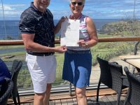Delighted to present Lesley a certificate of her wonderful achievement on behalf of Buenavista Golf