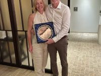 Winners of the Abu Dhabi Mixed Pairs: Greg & Marie Shelton