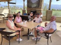 Post round drinks after a hot one on the course